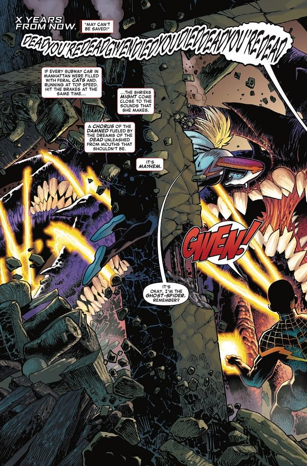 Interior preview page from RADIOACTIVE SPIDER-MAN #3 GIUSEPPE CAMUNCOLI COVER