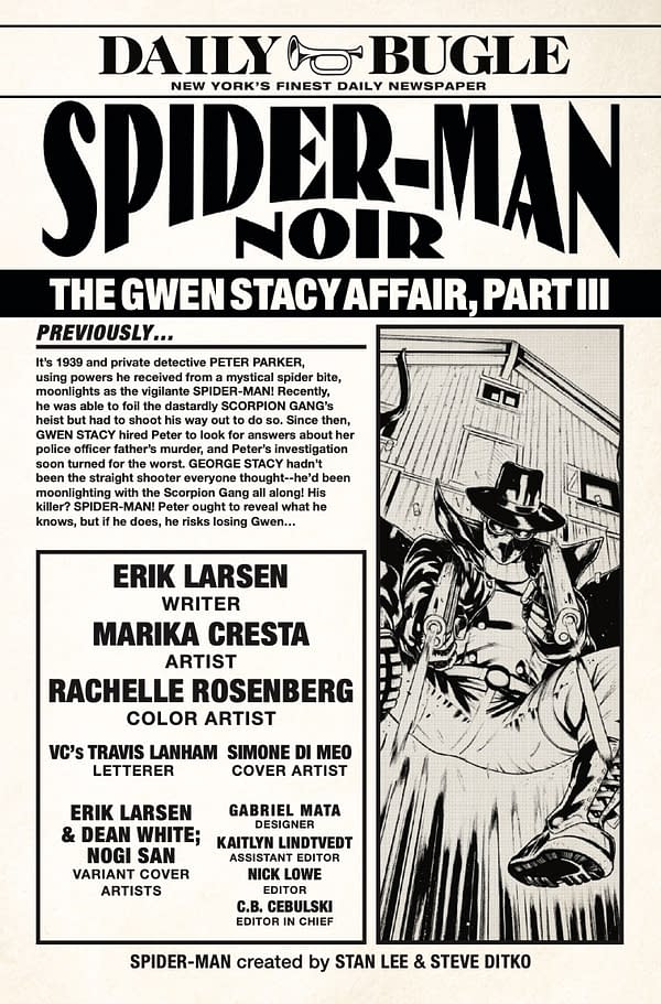 Interior preview page from SPIDER-MAN: NOIR #3 SIMONE DI MEO COVER