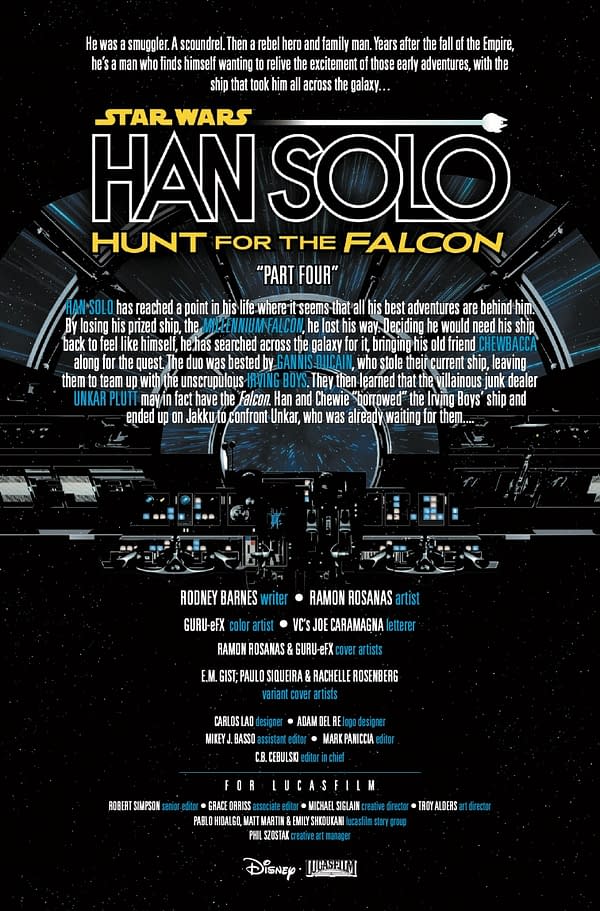 Interior preview page from STAR WARS: HAN SOLO - HUNT FOR THE FALCON #4 RAMON ROSANAS COVER