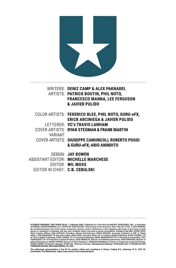 Interior preview page from ULTIMATE UNIVERSE: TWO YEARS IN #1 RYAN STEGMAN COVER