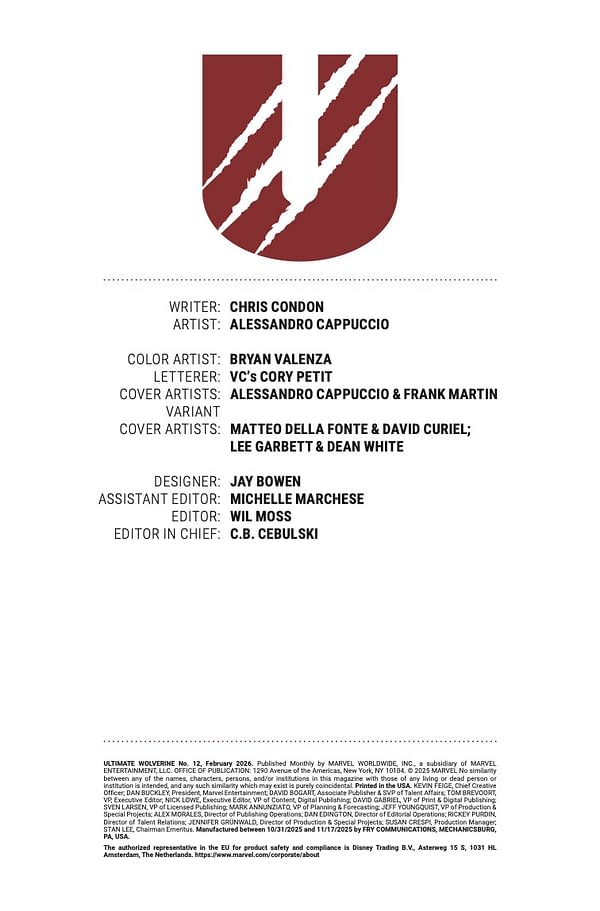 Interior preview page from ULTIMATE WOLVERINE #12 ALESSANDRO CAPPUCCIO COVER