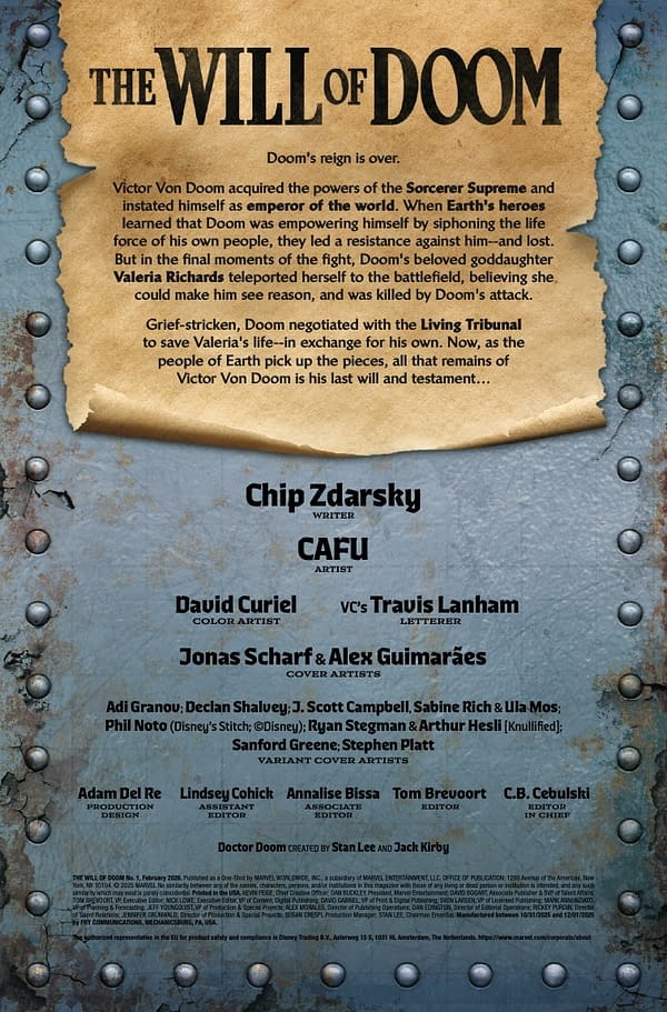 Interior preview page from WILL OF DOOM #1 JONAS SCHARF COVER