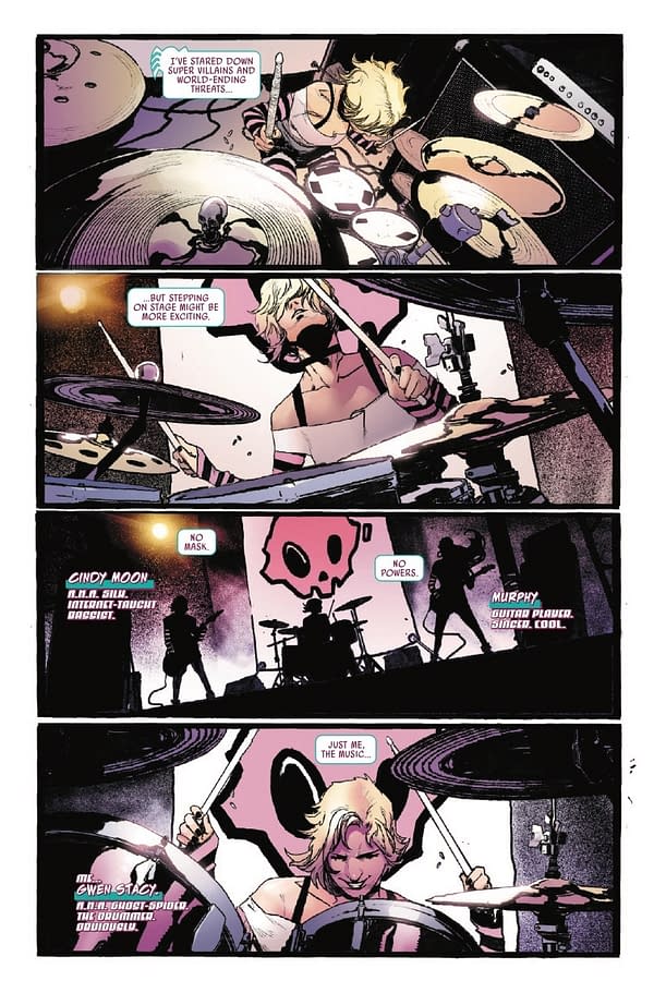 Preview image from 75960621343600611 ALL-NEW SPIDER-GWEN: THE GHOST SPIDER #6 DAVID MARQUEZ COVER, by Stephanie Phillips & Paolo Villanelli & David Marquez, in stores Tuesday, January 7, 2026 from Marvel