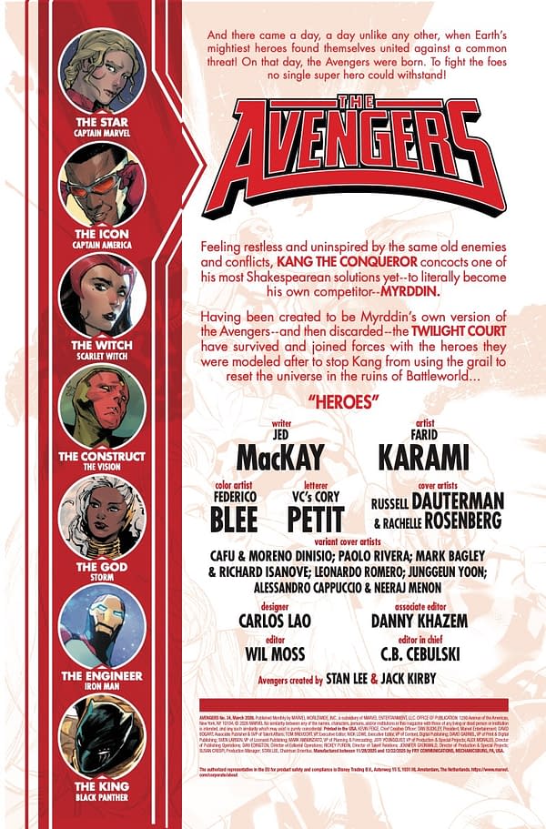 Interior preview page from AVENGERS #34 RUSSELL DAUTERMAN COVER