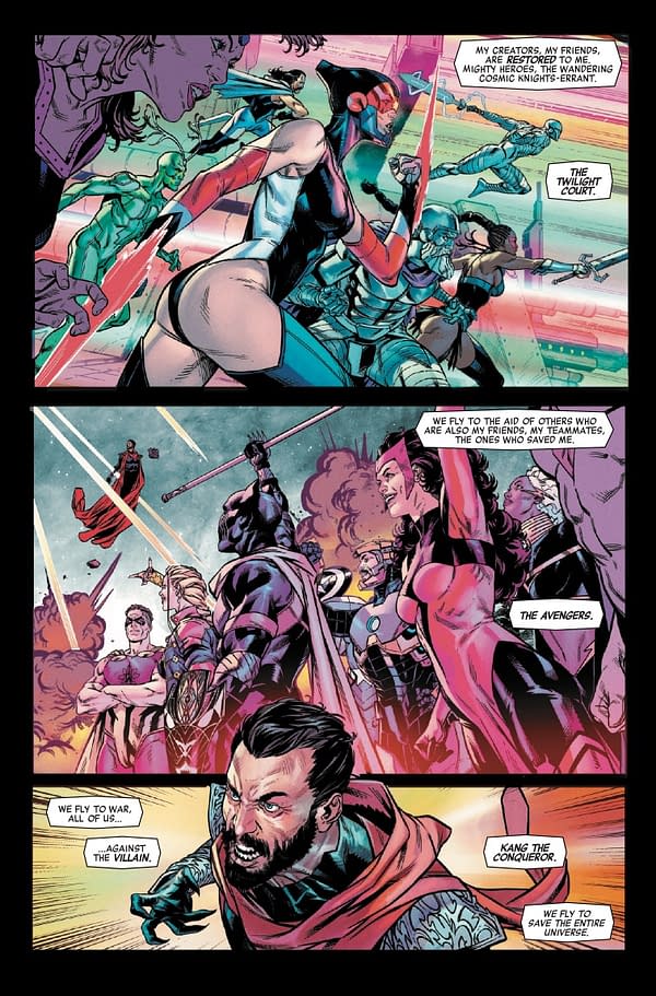 Interior preview page from AVENGERS #34 RUSSELL DAUTERMAN COVER