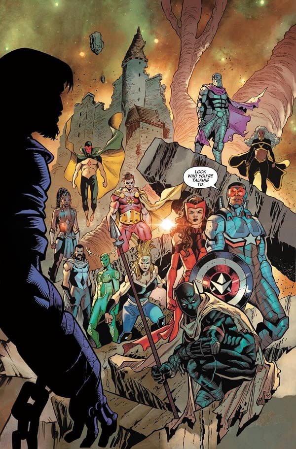 Interior preview page from AVENGERS #35 RUSSELL DAUTERMAN COVER