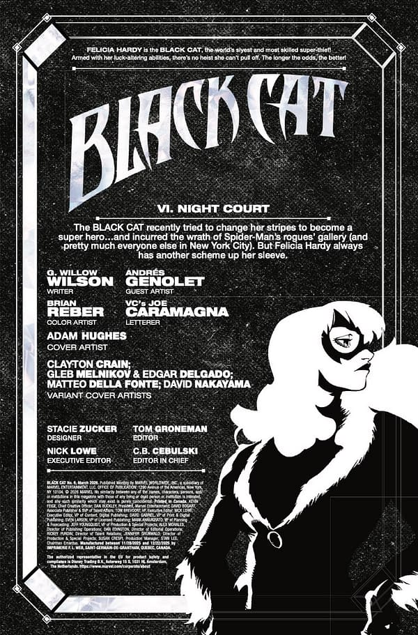 Interior preview page from BLACK CAT #6 ADAM HUGHES COVER