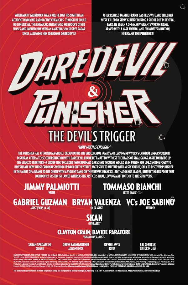 Interior preview page from DAREDEVIL/PUNISHER: THE DEVIL'S TRIGGER #3 SKAN COVER