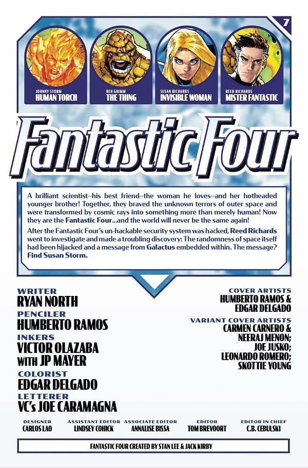 Interior preview page from FANTASTIC FOUR #7 HUMBERTO RAMOS COVER