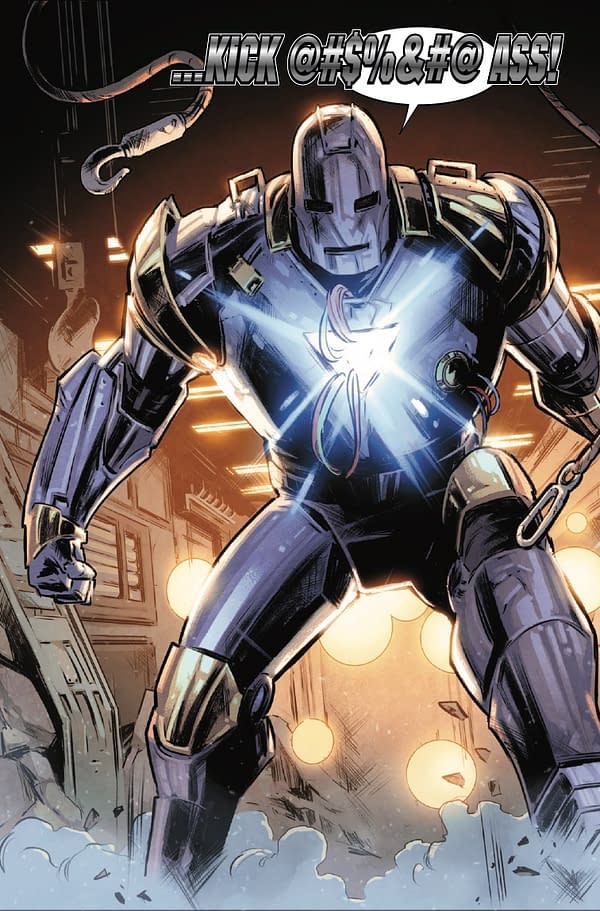 Interior preview page from IRON MAN #1 RYAN STEGMAN COVER