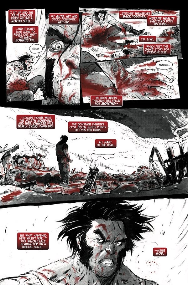 Interior preview page from LOGAN: BLACK WHITE AND BLOOD #1 ALEX MALEEV COVER