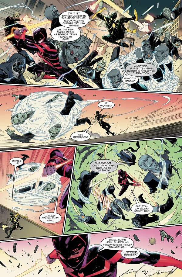 Interior preview page from MILES MORALES: SPIDER-MAN #42 FEDERICO VICENTINI COVER