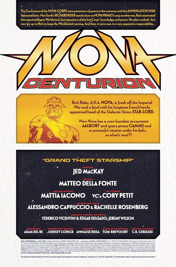 Interior preview page from NOVA: CENTURION #4 ALESSANDRO CAPPUCCIO COVER