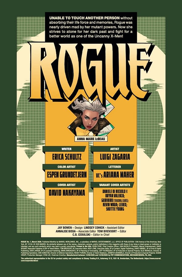 Interior preview page from ROGUE #1 DAVID NAKAYAMA COVER