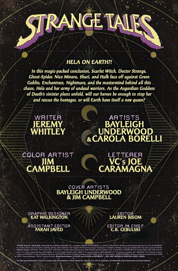 Interior preview page from STRANGE TALES #4 BAYLEIGH UNDERWOOD COVER