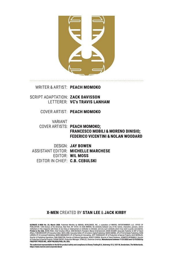 Interior preview page from ULTIMATE X-MEN #23 PEACH MOMOKO COVER