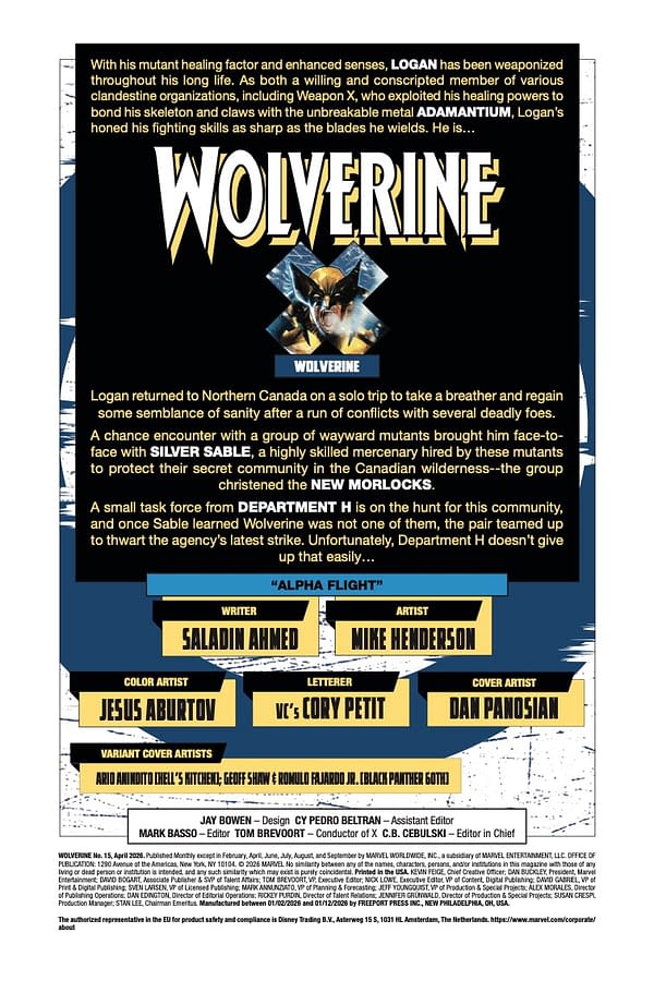 Interior preview page from WOLVERINE #15 DAN PANOSIAN COVER