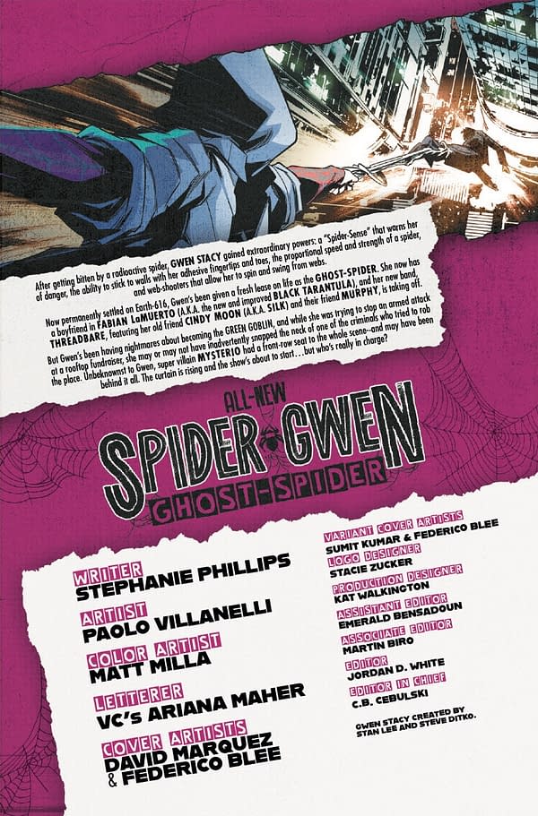 Interior preview page from ALL-NEW SPIDER-GWEN: THE GHOST SPIDER #8 DAVID MARQUEZ COVER