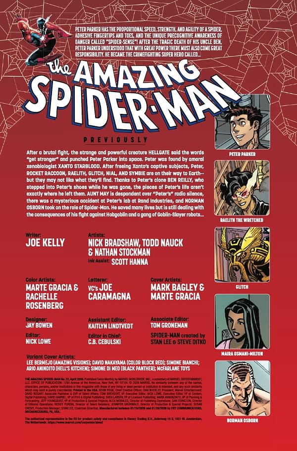 Interior preview page from AMAZING SPIDER-MAN #22 MARK BAGLEY COVER