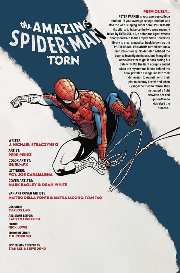 Interior preview page from AMAZING SPIDER-MAN: TORN #5 MARK BAGLEY COVER