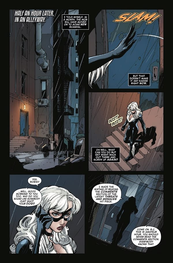 Interior preview page from BLACK CAT #7 ADAM HUGHES COVER