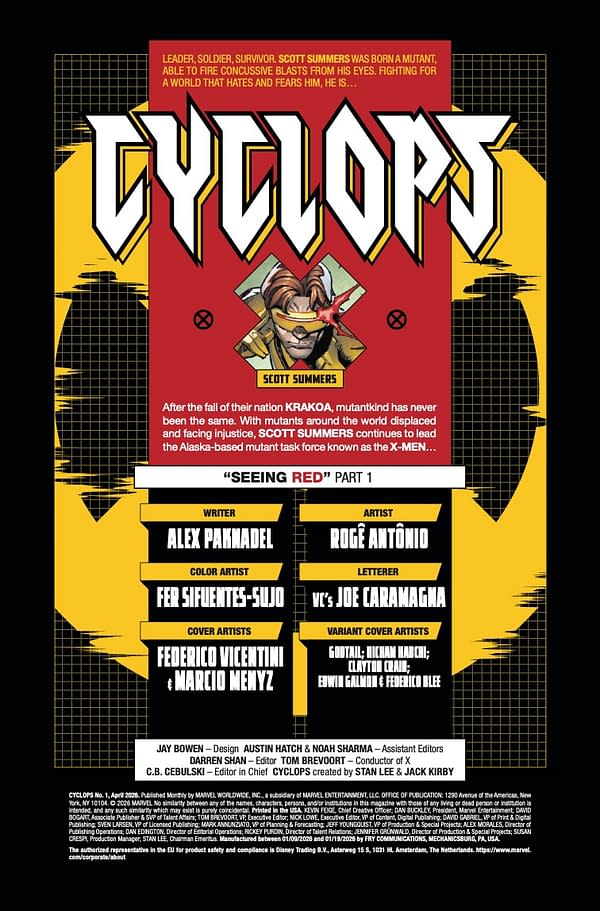 Interior preview page from CYCLOPS #1 FEDERICO VICENTINI COVER