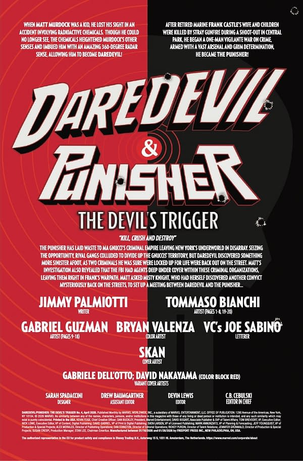 Interior preview page from DAREDEVIL/PUNISHER: THE DEVIL'S TRIGGER #4 SKAN COVER