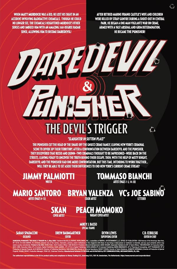 Interior preview page from DAREDEVIL/PUNISHER: THE DEVIL'S TRIGGER #5 SKAN COVER