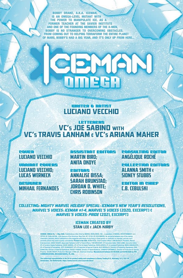 Interior preview page from ICEMAN: OMEGA #1 LUCIANO VECCHIO COVER
