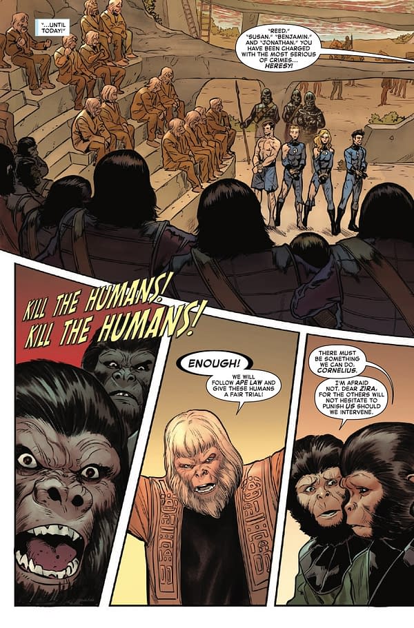 Interior preview page from PLANET OF THE APES VS. FANTASTIC FOUR #1 CORY SMITH COVER