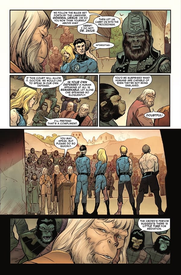 Interior preview page from PLANET OF THE APES VS. FANTASTIC FOUR #1 CORY SMITH COVER
