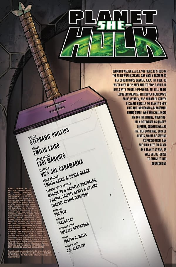 Interior preview page from PLANET SHE-HULK #4 EMILIO LAISO COVER