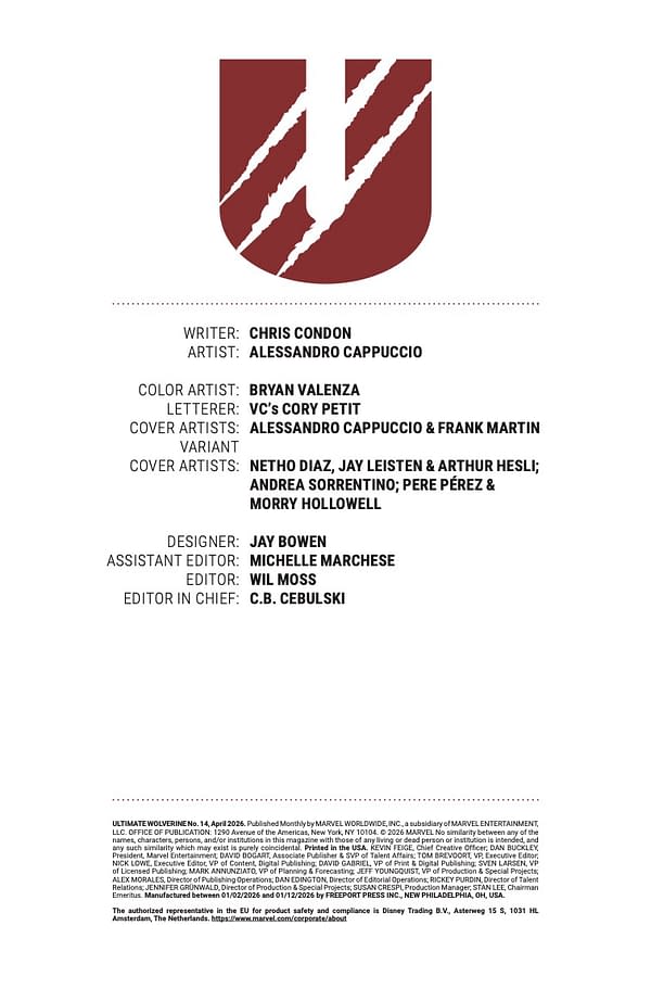 Interior preview page from ULTIMATE WOLVERINE #14 ALESSANDRO CAPPUCCIO COVER