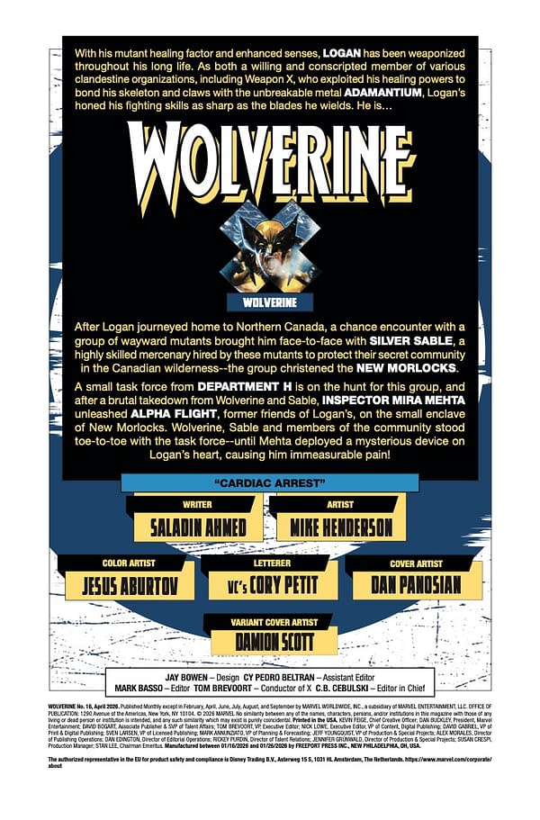 Interior preview page from WOLVERINE #16 DAN PANOSIAN COVER