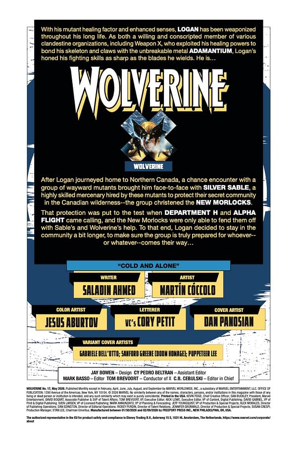 Interior preview page from WOLVERINE #17 DAN PANOSIAN COVER