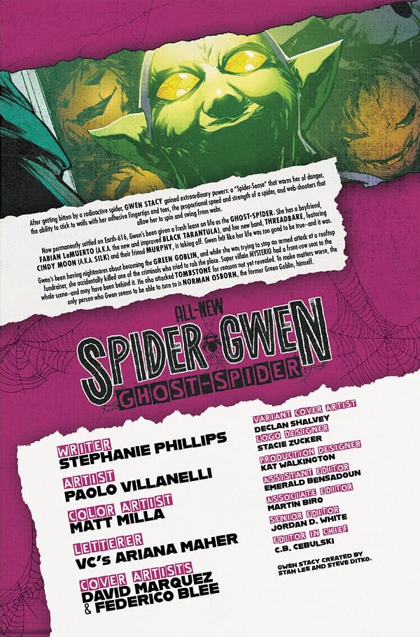 Interior preview page from ALL-NEW SPIDER-GWEN: THE GHOST SPIDER #9 DAVID MARQUEZ COVER