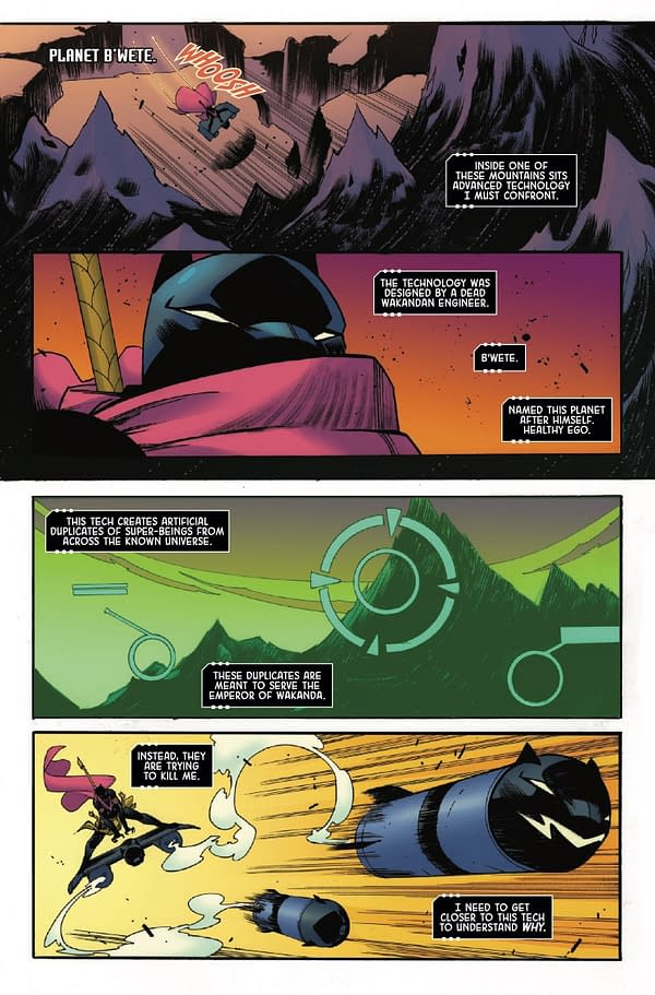 Interior preview page from BLACK PANTHER: INTERGALACTIC #4 CAFU COVER