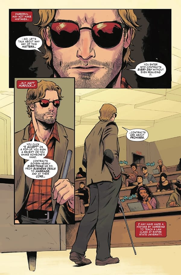 Interior preview page from DAREDEVIL #1 LEE GARBETT COVER