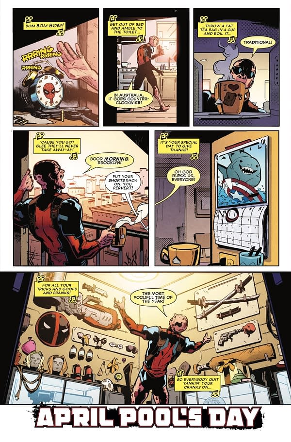Interior preview page from DEADPOOL: APRIL POOL'S DAY #1 DAVID BALDEóN COVER