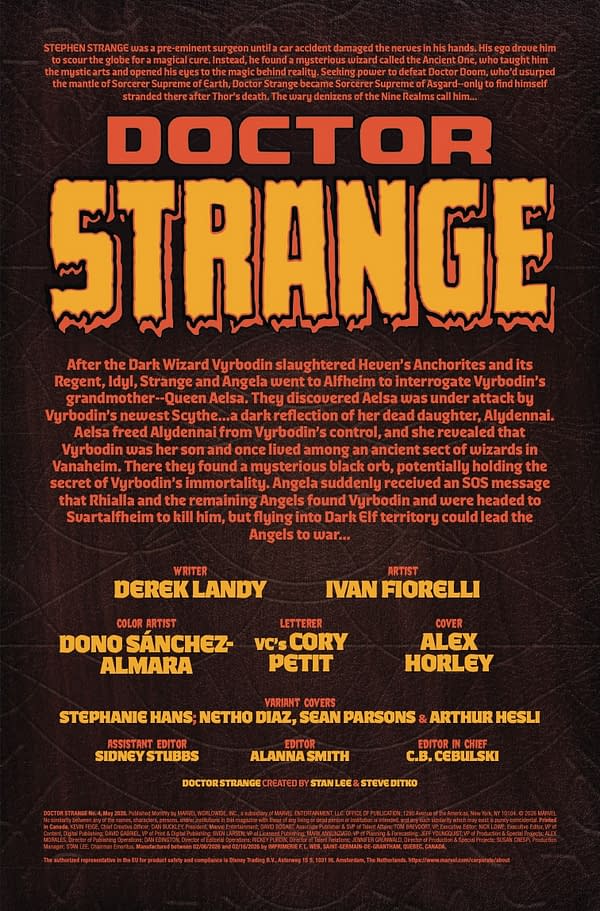 Interior preview page from DOCTOR STRANGE #4 ALEX HORLEY COVER