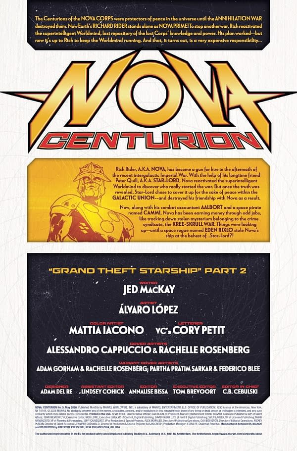 Interior preview page from NOVA: CENTURION #5 ALESSANDRO CAPPUCCIO COVER