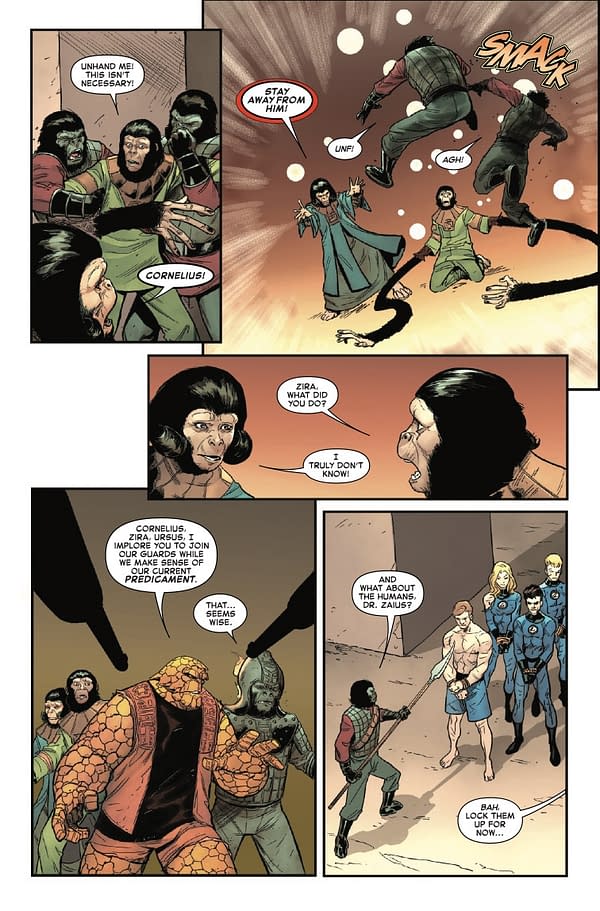 Interior preview page from PLANET OF THE APES VS FANTASTIC FOUR #2 GREG LAND COVER