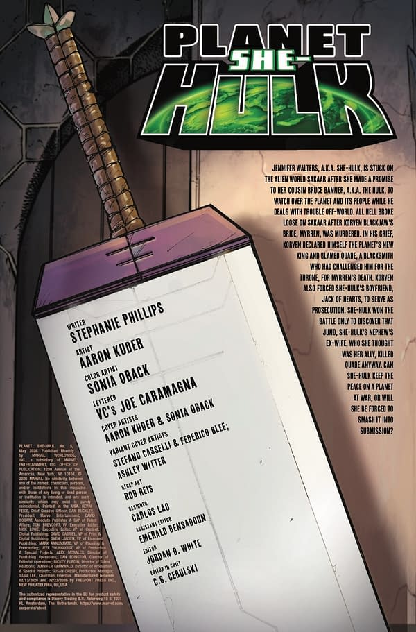 Interior preview page from PLANET SHE-HULK #5 AARON KUDER COVER