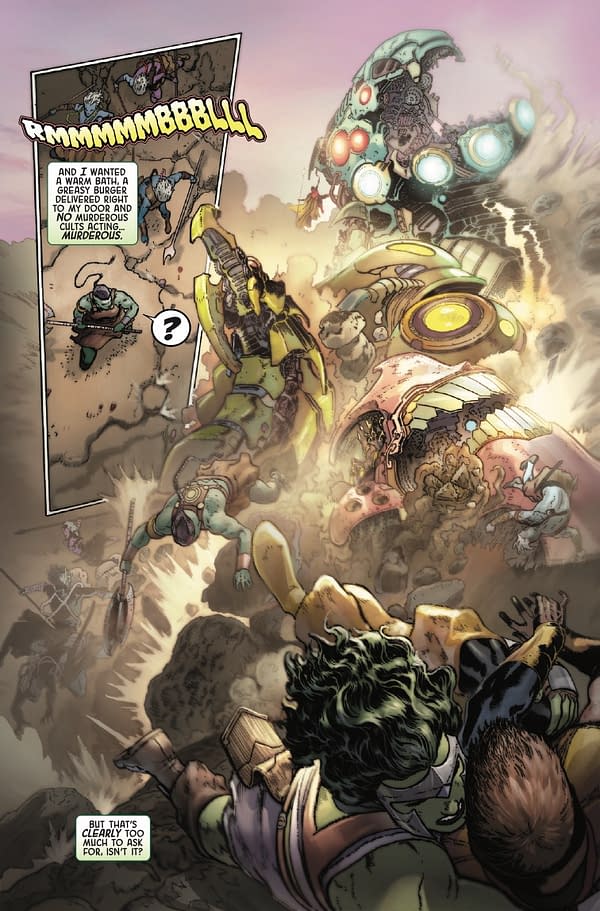 Interior preview page from PLANET SHE-HULK #5 AARON KUDER COVER