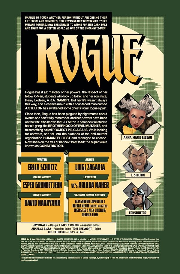 Interior preview page from ROGUE #3 DAVID NAKAYAMA COVER