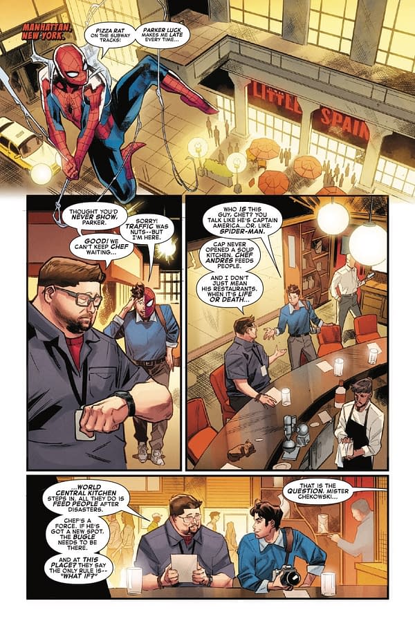 Interior preview page from SPIDER-MAN: MEALS TO ASTONISH #1 MIKE MIGNOLA COVER