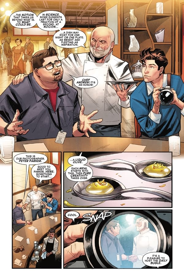 Interior preview page from SPIDER-MAN: MEALS TO ASTONISH #1 MIKE MIGNOLA COVER