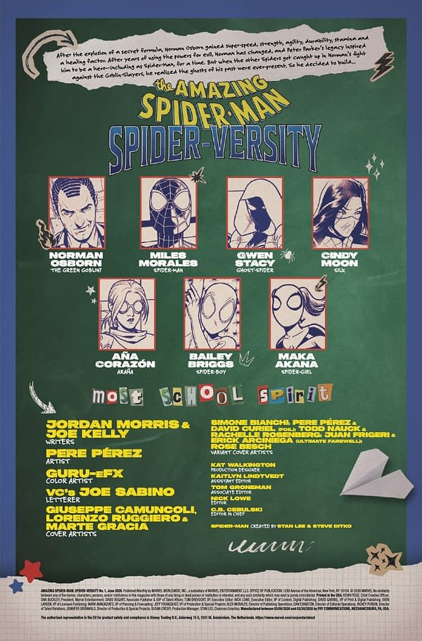 Interior preview page from AMAZING SPIDER-MAN: SPIDER-VERSITY #1 GIUSEPPE CAMUNCOLI COVER