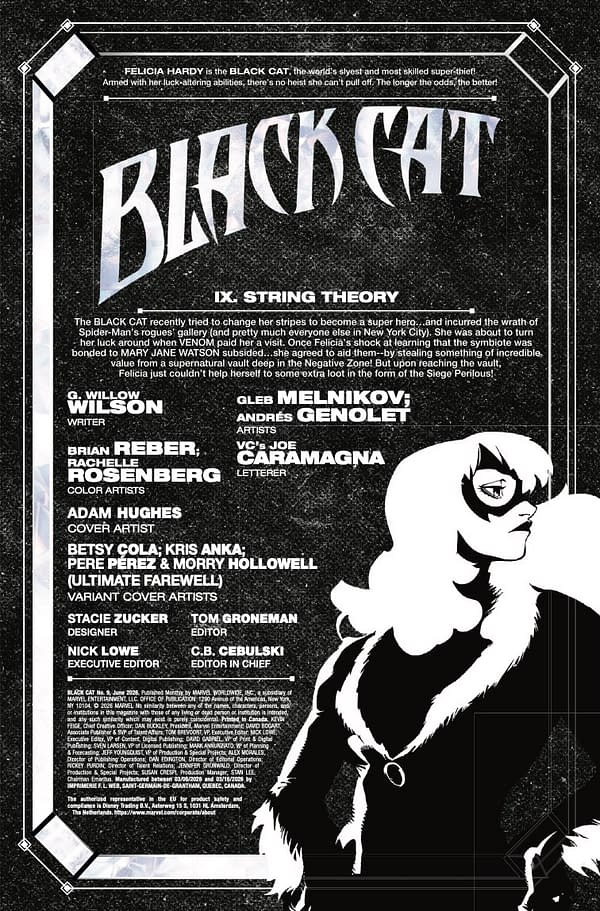 Interior preview page from BLACK CAT #9 ADAM HUGHES COVER