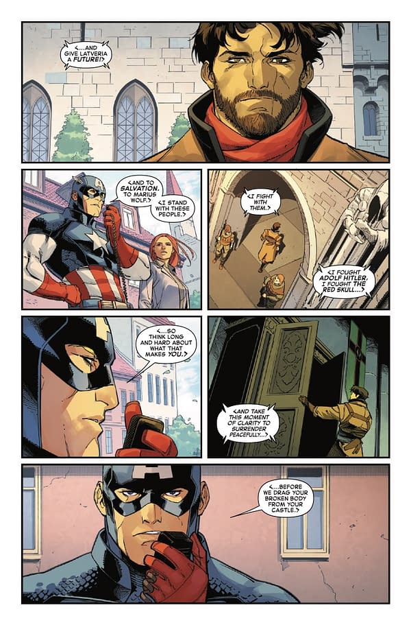 Interior preview page from CAPTAIN AMERICA #9 VALERIO SCHITI COVER